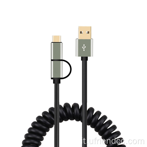 Cavo USB a molla di ricarica Micro-C.